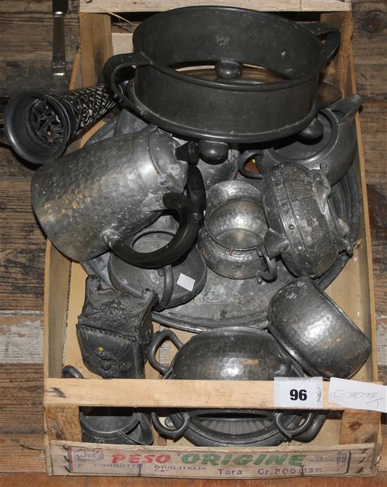 Collection  of mixed pewter